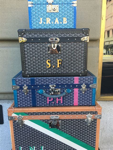 suitcase goyard|Goyard luggage trunk.